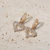 1 Pair Luxury Colorful Heart Shape Zirconia Dangle  Earrings for Women Golden Earring Jewelry Party Accessories