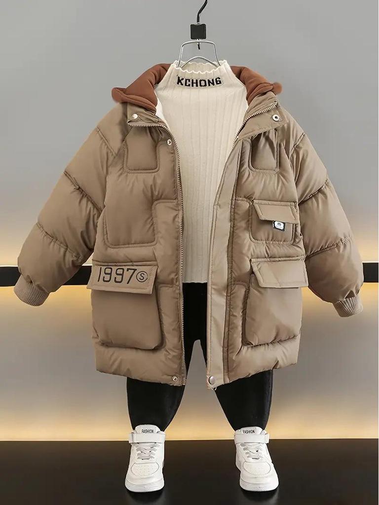 Boys' Velvet Lined Lambskin Winter Cotton Jacket