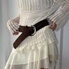 Retro Leather Fashion Waist Chain Belt: Autumn/Winter Style - Versatile and Trendy Waist Accessory.