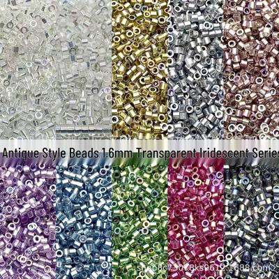Iridescent Glass Seed Beads 1.6mm for Jewelry Making