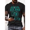 Summer Fashion Men's Fishing Letter 3D Printed T-shirt Comfortable Soft Breathable Loose Large Casual Sports Versatile Short Sleeve T-shirt