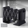 Expandable Metal Bookend with Pen Holder, Adjustable Desktop Organizer, Foldable Student Book Rack