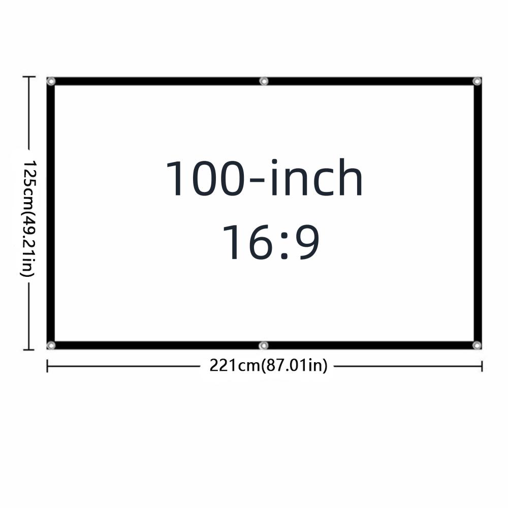 16:9 Foldable Projection Screen Polyester Folding Soft Screen Projector Screen  Camping