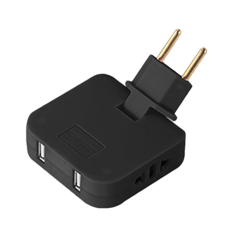 EU Plug 180 Degree Rotatable Wall Socket Adapter, Cordless Portable Multi Outlet Extender