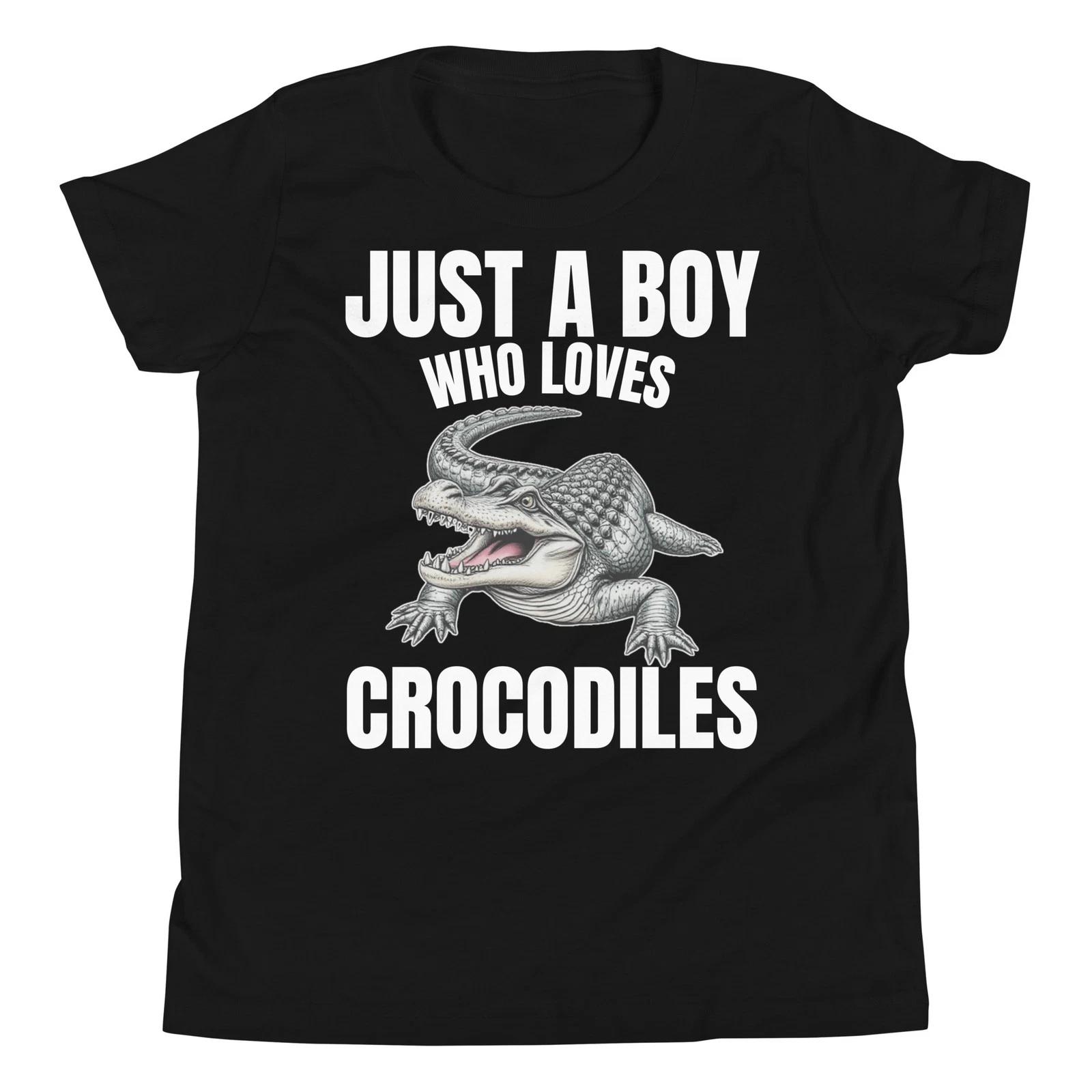

Just A Boy Who Loves Crocodiles Reptile Lover Crocodile Youth T-Shirt 130