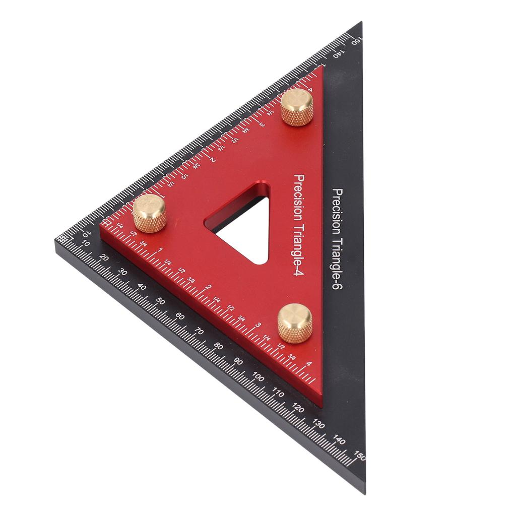 Double Triangle Ruler Detachable 4 Inch and 6 Inch Aluminum Alloy Accurate Carpentry Square Tool