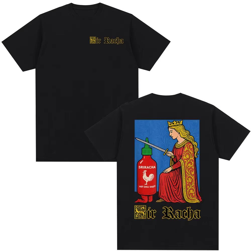 

Мужские и женские футболки с графикой Sir Racha Funny Chili Sauce, модная одежда, высококачественные футболки, повседневные футболки с коротким рукавом из хлопка M