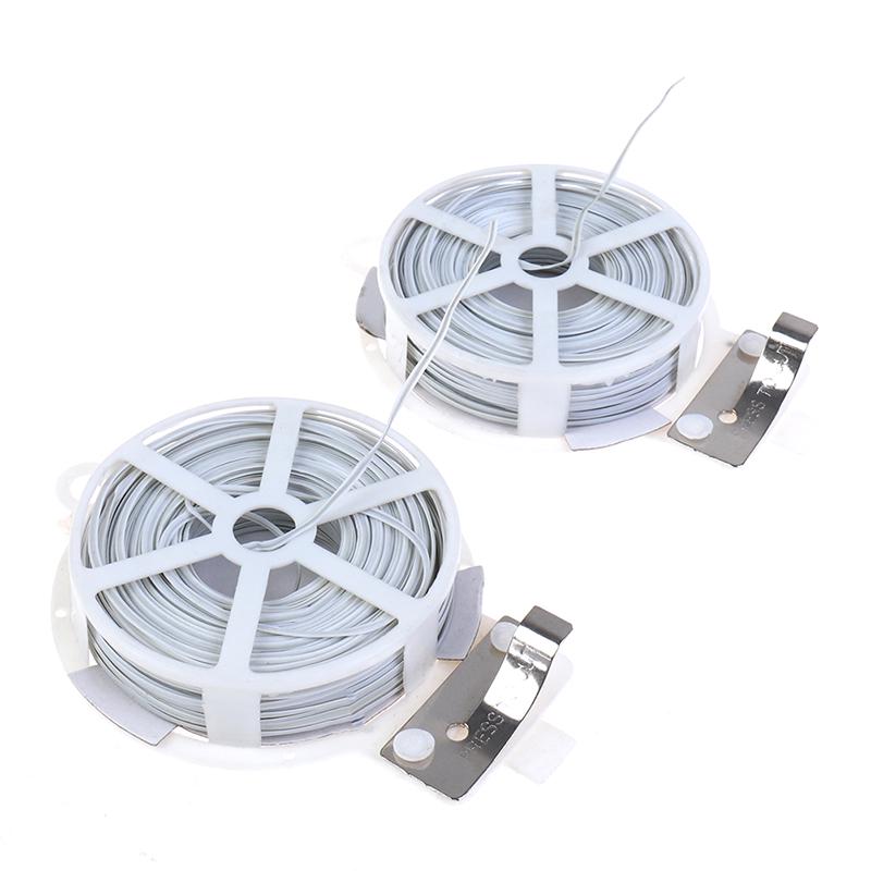 1Pc (50M) White Multi-Function Sturdy Garden Plant Twist Tie With Coated Wire
