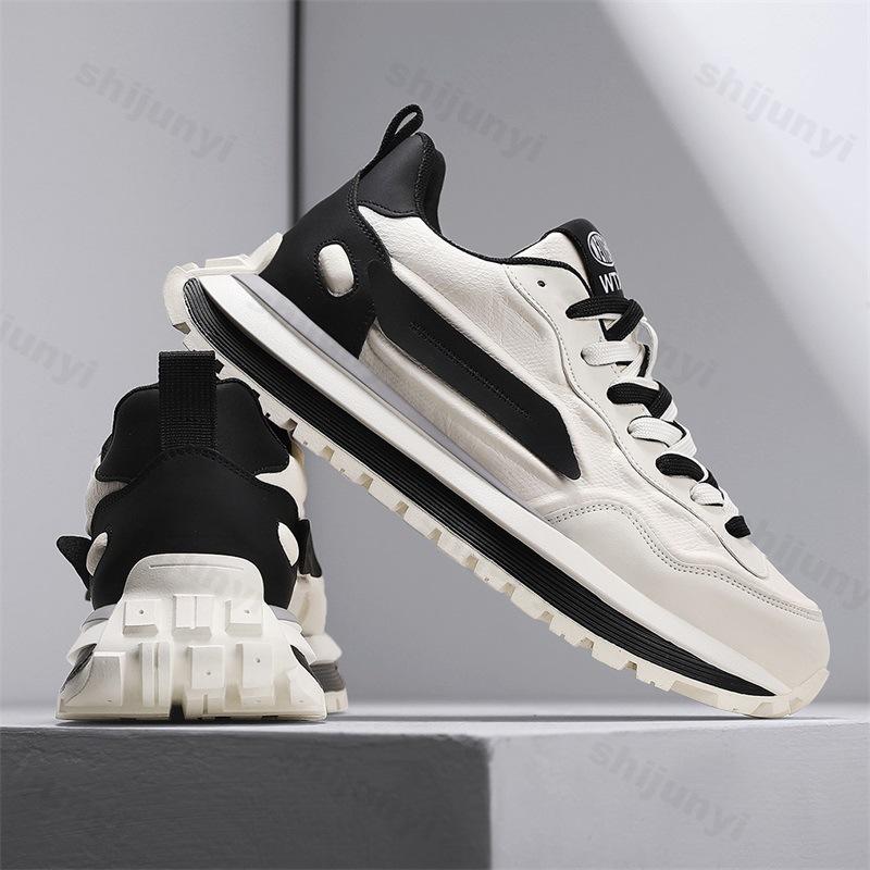 Fashion Mens Casual Shoes 2025 Autumn New  Comfortable Thick Sole Mixed Colour Outdoor Breathable Anti Slip Male Sneakers Retro Footwear