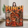 Lonely Punch Monkey Blanket Plush Funny Warm Throw Blanket for Home Restaurant Decoration