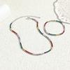 2026 Colorful Rainbow CZ Tennis Chain Bracelet Necklace Micro Pave Red Pink Purple CZ Gold Plated Fashion Wedding Set Jewelry