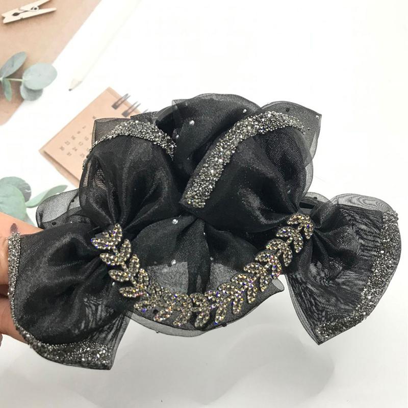 .1Pc Exquisite Elegant Sweet Mesh Bow Hair Clip Women's After Brain Hairpin Headwear Accessories Gifts