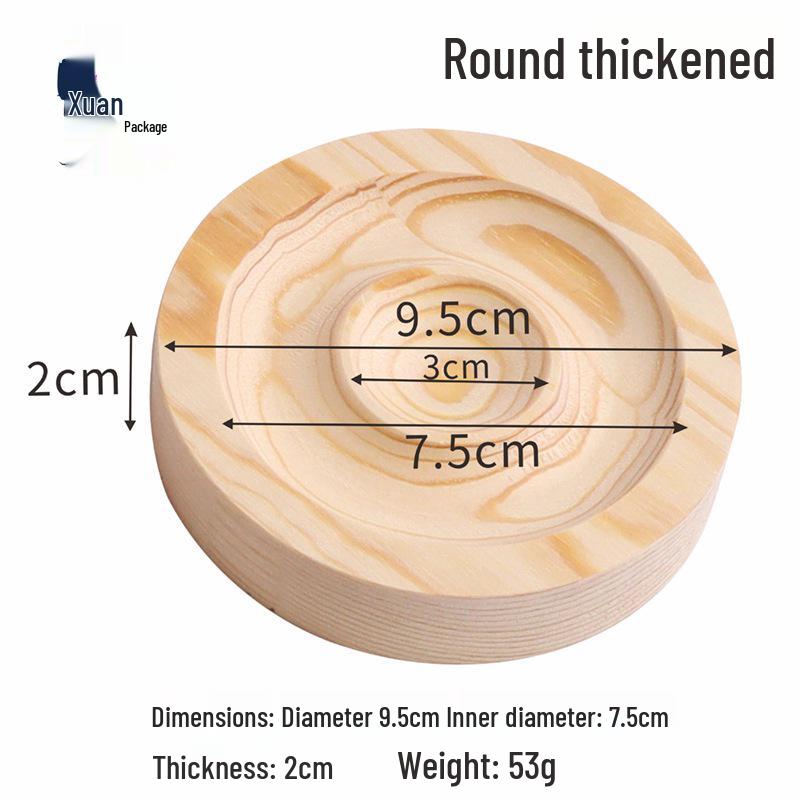 Round Natural Wood Jewelry Display Stand for Bracelets, Geometric Shape Square Tray