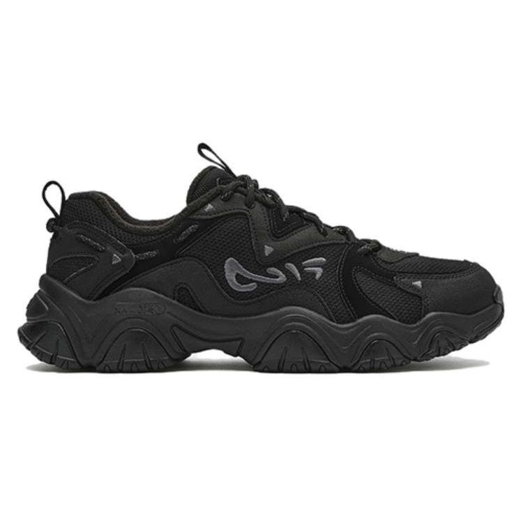 FILA Fluid 4 Cat Paw 4.0 Fabric Synthetic Leather Fleece Simple Versatile Comfortable Low-Top Dad Shoes Men sneaker Black F12M342133FBK