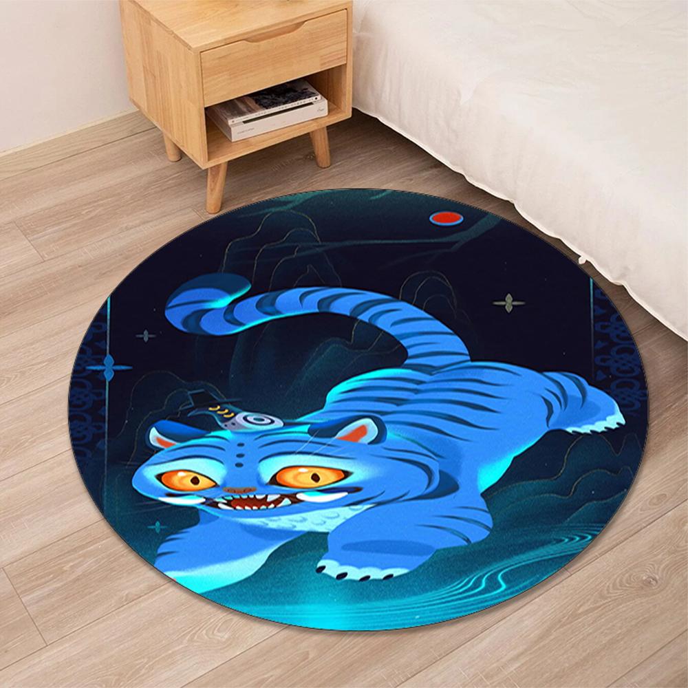 KPop Demon Hunters Printed Round Rug Carpet Chair Rug Area Rug Entryway Doormats,for Office Chair Living Room Bedroom Kitchen Room.