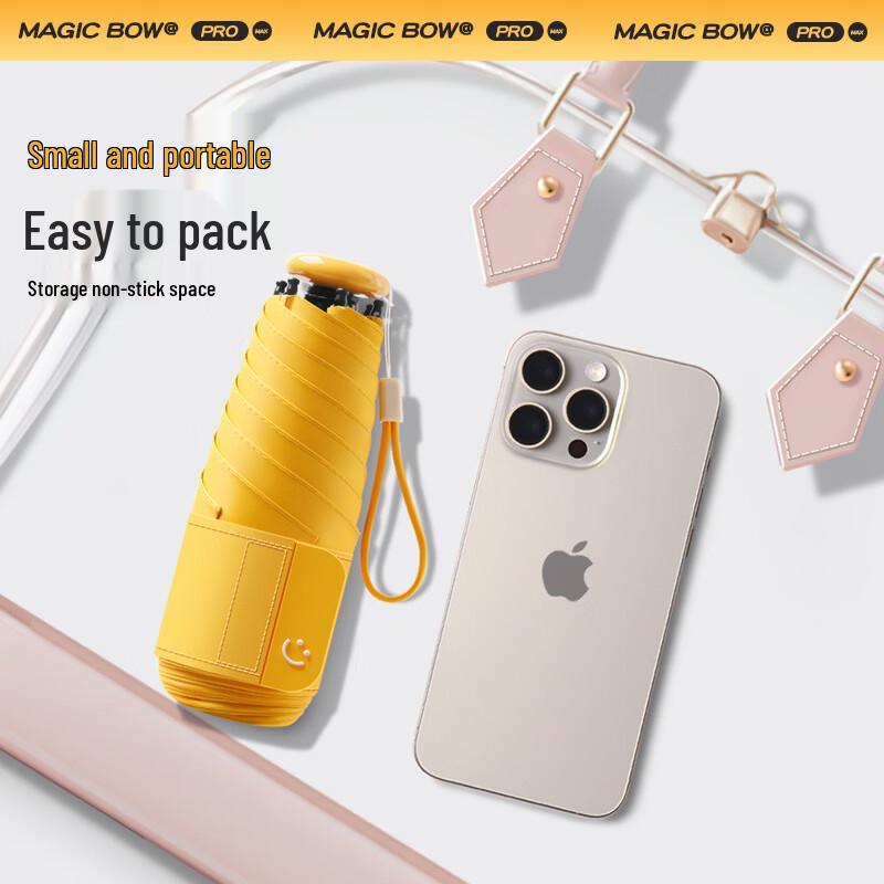 Xuriqing Mini Five-Fold Black-Coated UV Protection Pocket Umbrella