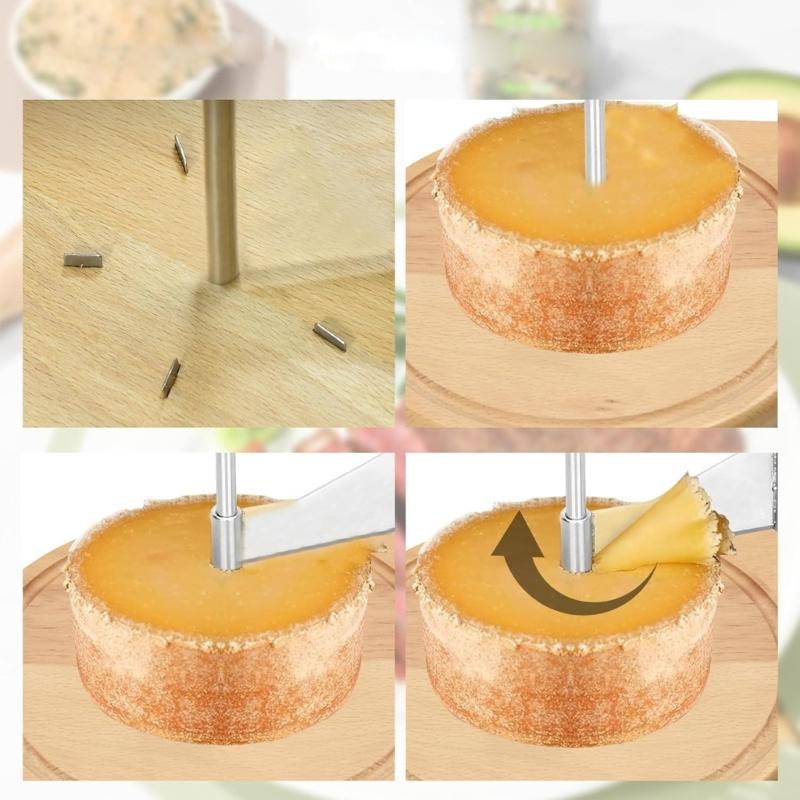 Premium Cheese And Chocolate Tool With Handle Wood Base Includes Removal Tool And Protective Cover