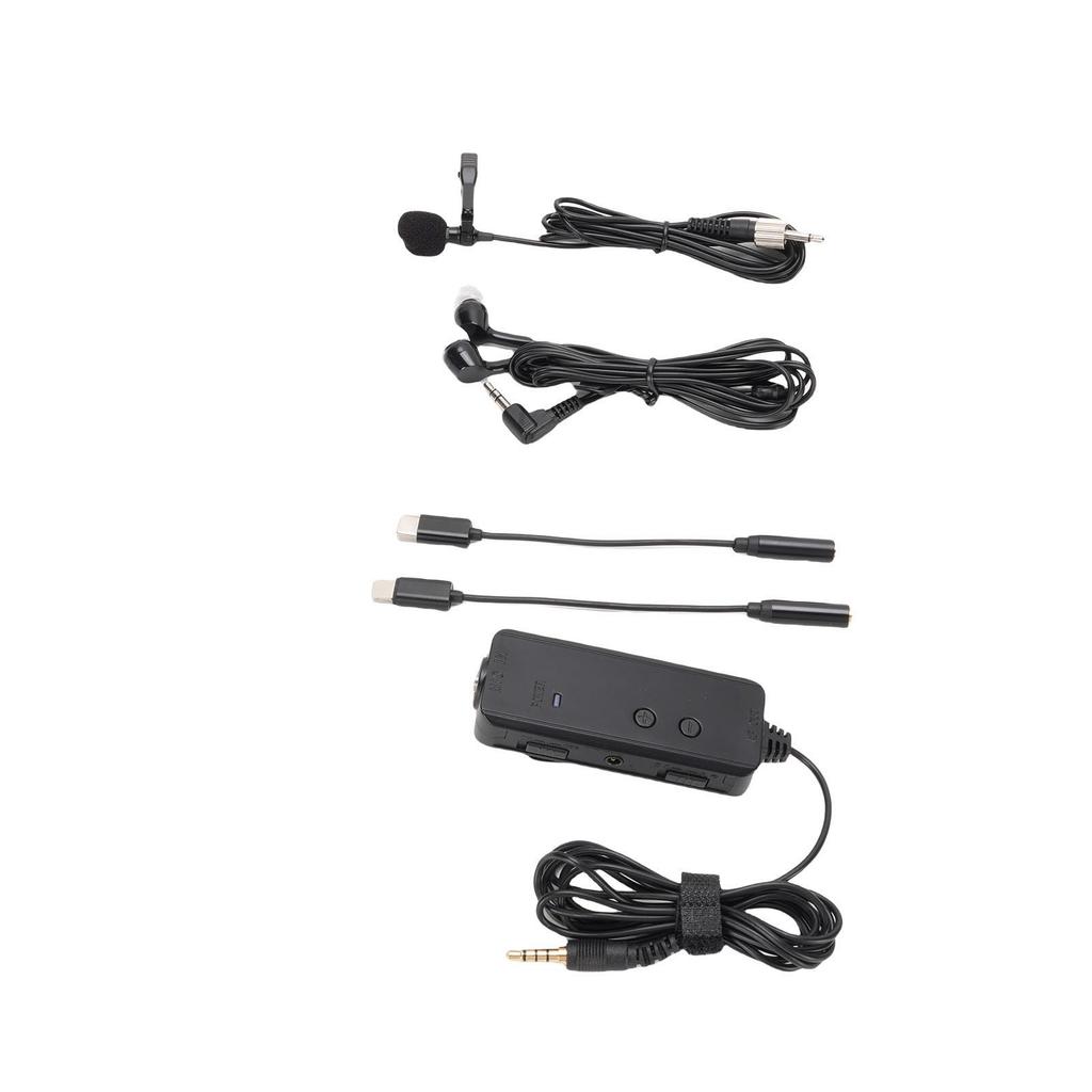 Lavalier Ansteckmikrofon Plug and Play Mikrofonverstärker Ansteckmikrofon mit Monitoring-Kopfhörern für Videoaufnahmen