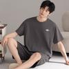 Pajamas Men's Summer Cotton Short Sleeve Shorts 1011 New Summer Thin Outer Wear Men's Large Size Loungewear Set