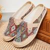 Unisex half slippers spring and summer new breathable soft-soled slippers cloth shoes wear linen antique student slippers
