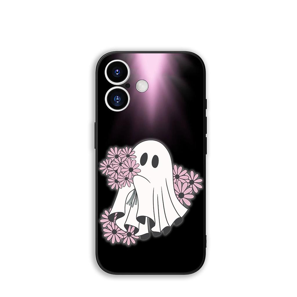 for Apple iPhone 16 15 14 Plus 13 12 Mini 17 Pro Max + ProMax 16E Air 15+ Cover Case Little Ghost With H-Halloweens Pumpkin
