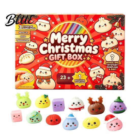 Soft Squeeze Toys Box with Advent Calendar Christmas Toy for Anxiety 24-Day Countdown Mini Stress
