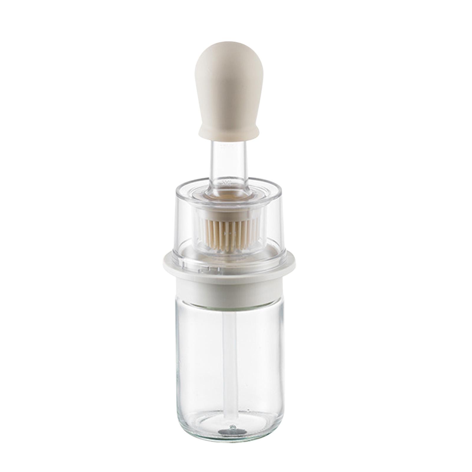 

2 в 1 бутылка-дозатор для масла термостойкий портативный контейнер для экономии масла с мягкой силиконовой щеткой White