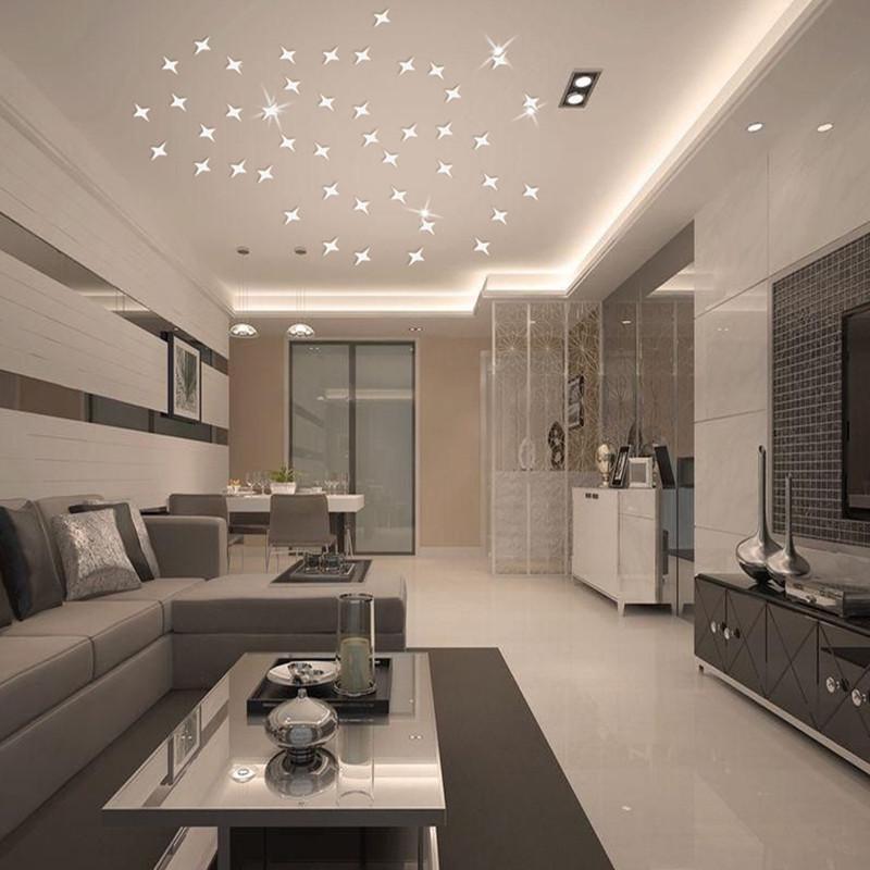 

50шт художественная настенная зеркальная наклейка DIY домашняя комната наклейка декор наклейка Pack of 50 серебряный