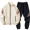 Tuta Sportiva Uomo Cardigan Felpa Pantaloni Legati alla Caviglia Corsa Fitness e Tempo Libero Set Due Pezzi