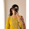 We are Launching Exclusively  Festive & Party Wear Heavy Cotton With Embroidery Gotapati With Top-Bottom And Dupatta Set