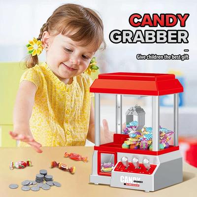 Classic Claw Machine Toys Electronic Arcade Game Adjustable Catch Doll Candy Snack Machine Mini Vending Birthday Gifts for Kids