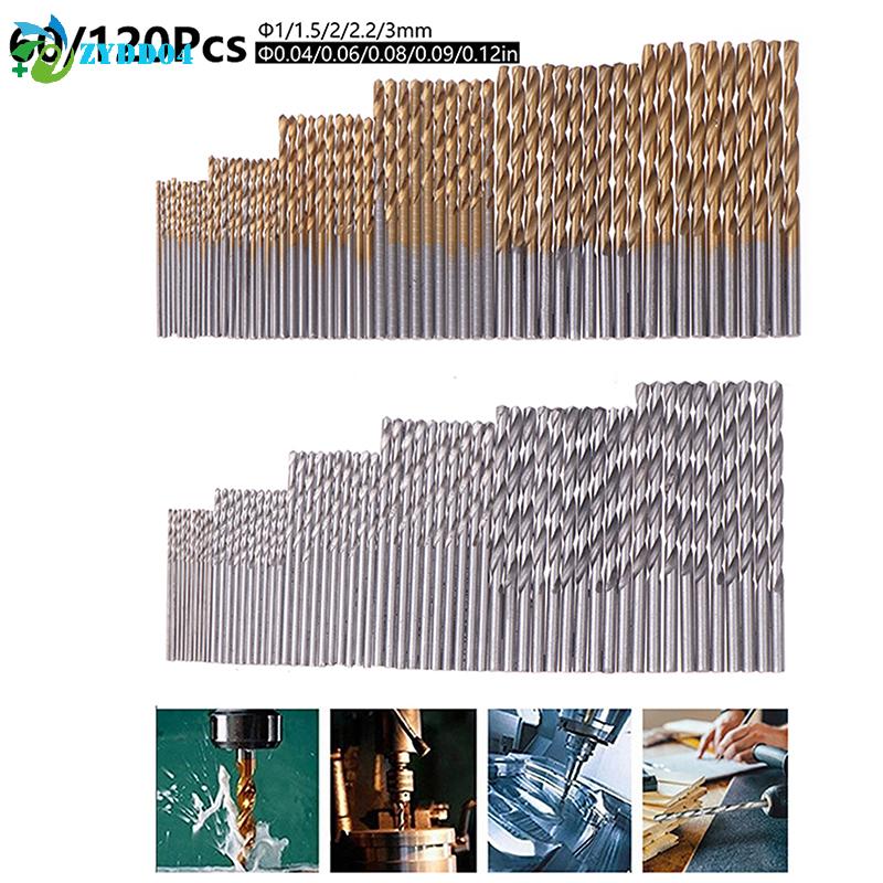 60/120Pcs Drill Set - Suitable For Metal And Wood, 1-3.5mm High Carbon Steel, Round Shank Spiral Groove Design, Durable Woodwork