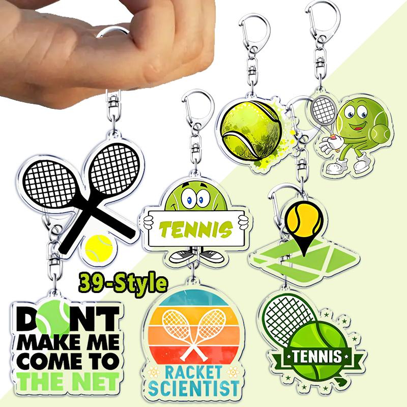 Classic Sports I Love Tennis Keychains for Accessories Bag Hobby Bike Car Keyrings Jewelry Friends Father Boyfriends Gifts