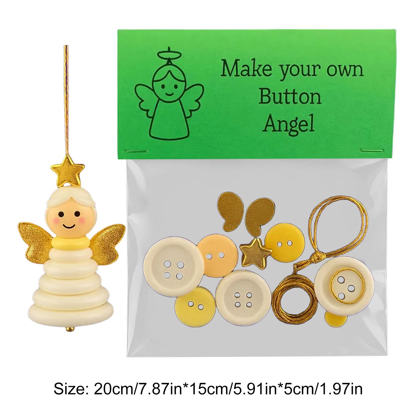 

DIY Button Ornament Kits Santa Claus Snowman Christmas Tree Handmade Button with Rope Xmas Festival Hanging Decoration Reusable