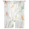 Colorful Birds Chiffon Sheer Curtains For Living Room Bedroom Decoration Window Tulle Curtains Drapes