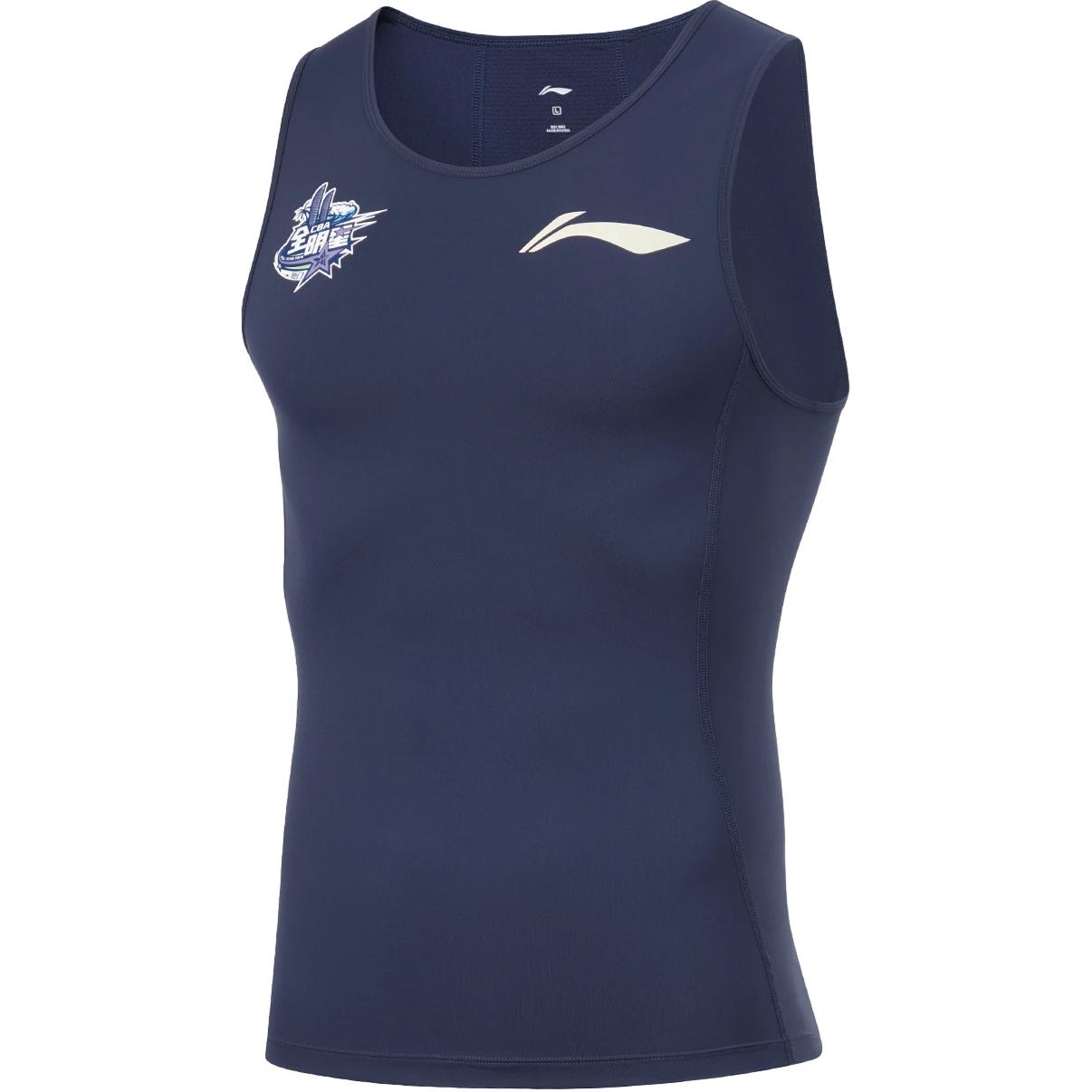 

Li Ning Серия CBA Профессиональная баскетбольная майка с принтом букв, круглым вырезом, удобная, дышащая, облегающая, мужская, топы, темно-синий AUDU091-1 2XL