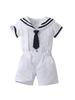 Summer Short Sleeve Sailor Navy Uniform Boys Two-Piece Set