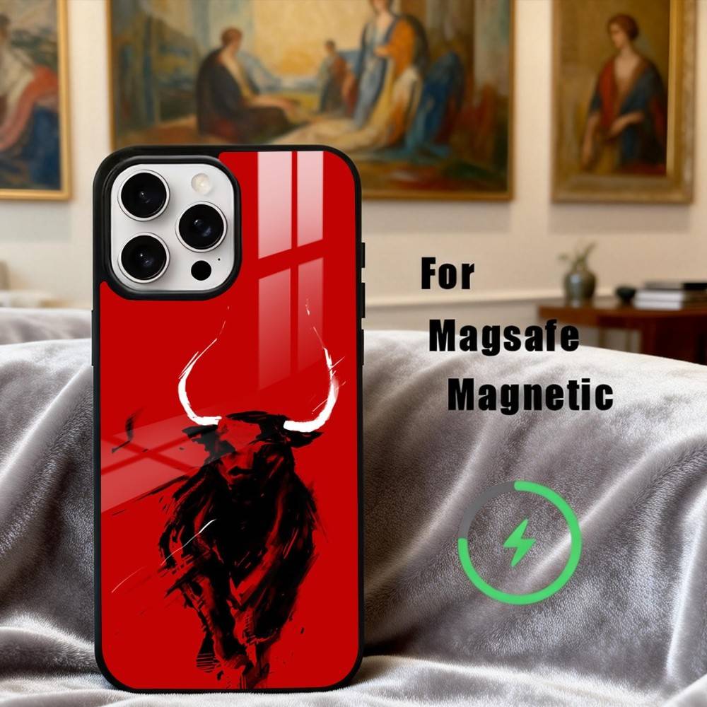 

B-Bullfight Bull Fighter Matador Phone Case For iPhone17,16,15,14,13,12,11 Plus,Pro Max Magnetic For Magsafe Wireless Charging iPhone12