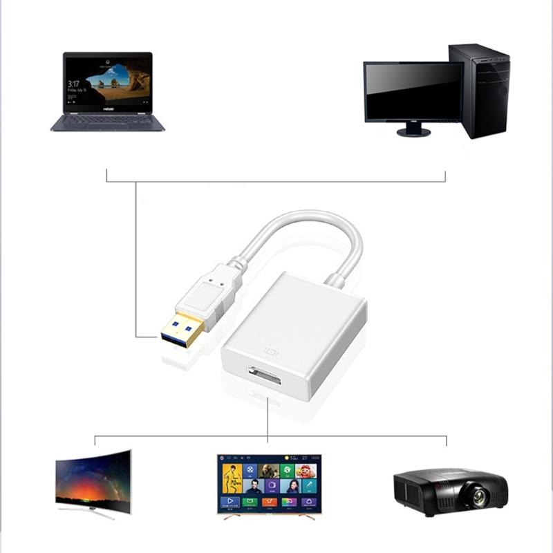 Hochauflösender USB-zu-HDTV-Port-Adapter 1080P USB 3.0/800x600 USB2.0 für Win 7/8/10 für Laptops und HDTVs