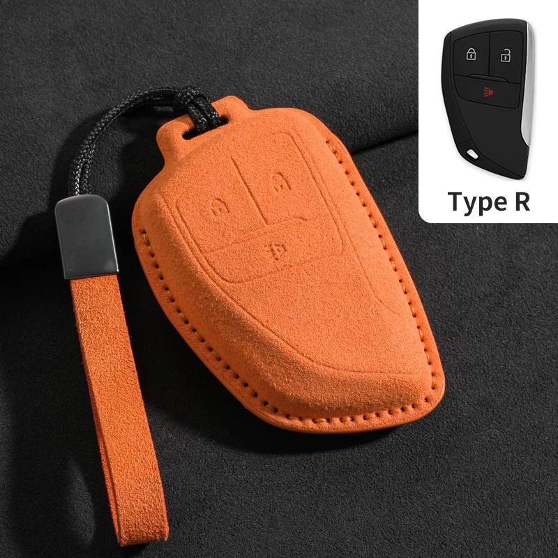 

3/4/5 Button Suede Leather Car Key Cover Case For Chevrolet Tahoe Suburban Gmc Yukon For Buick Envision S Plus Avenir Key Shell