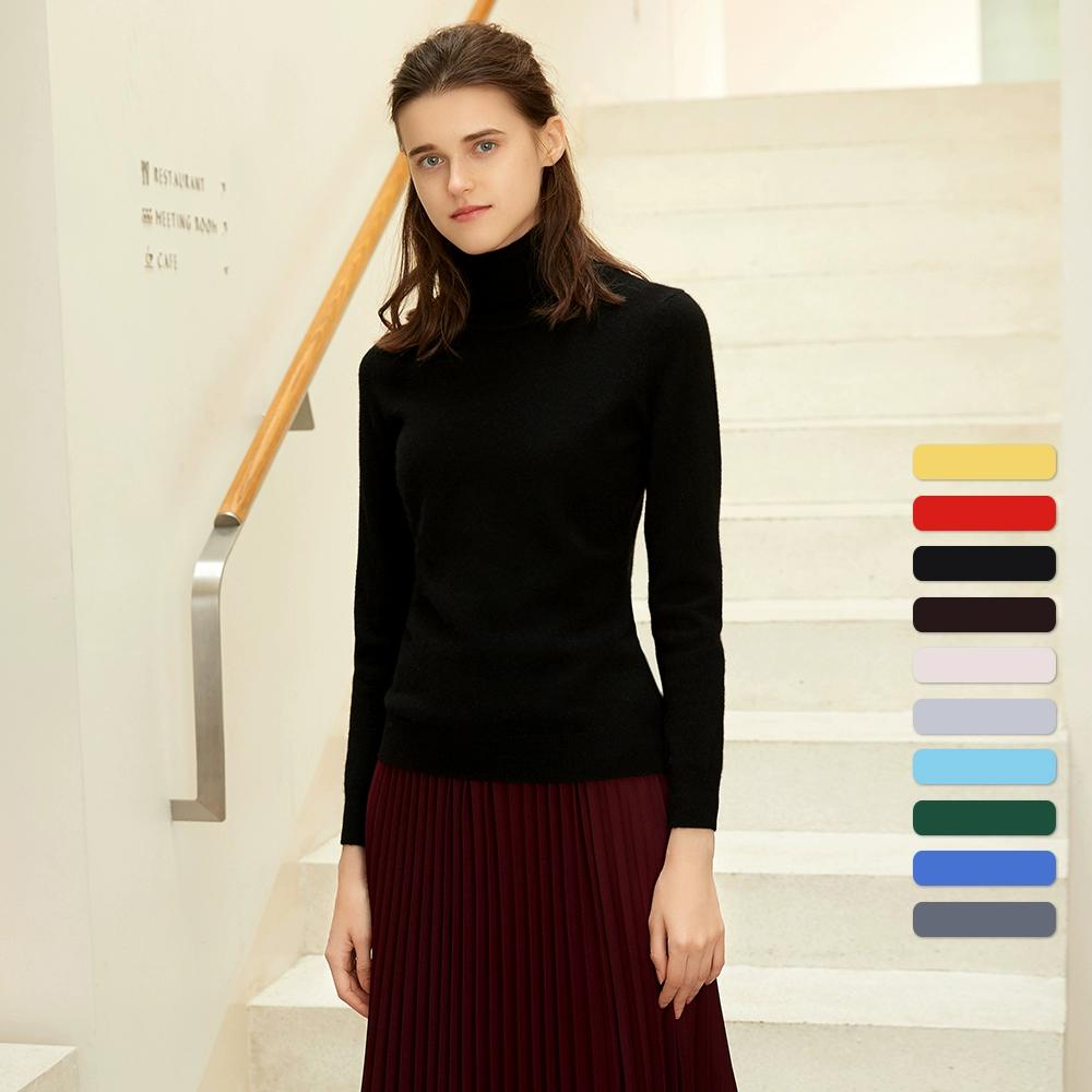Dámský rolák kašmírový svetr Módní teplý svetr jednobarevný top