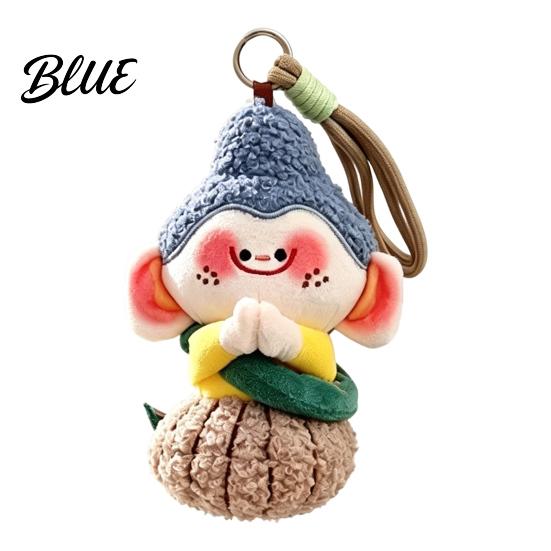 Colorful Woven Bracelet Pendant Cute Buddha Keychain Dunhuang Style Plush with Embroidered Charming Character Details Soft Car Bag Charm,