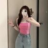 American Cotton Minority Sleeveless Top To Wear Short Crop Female Spring Halter Vest Slimming Body