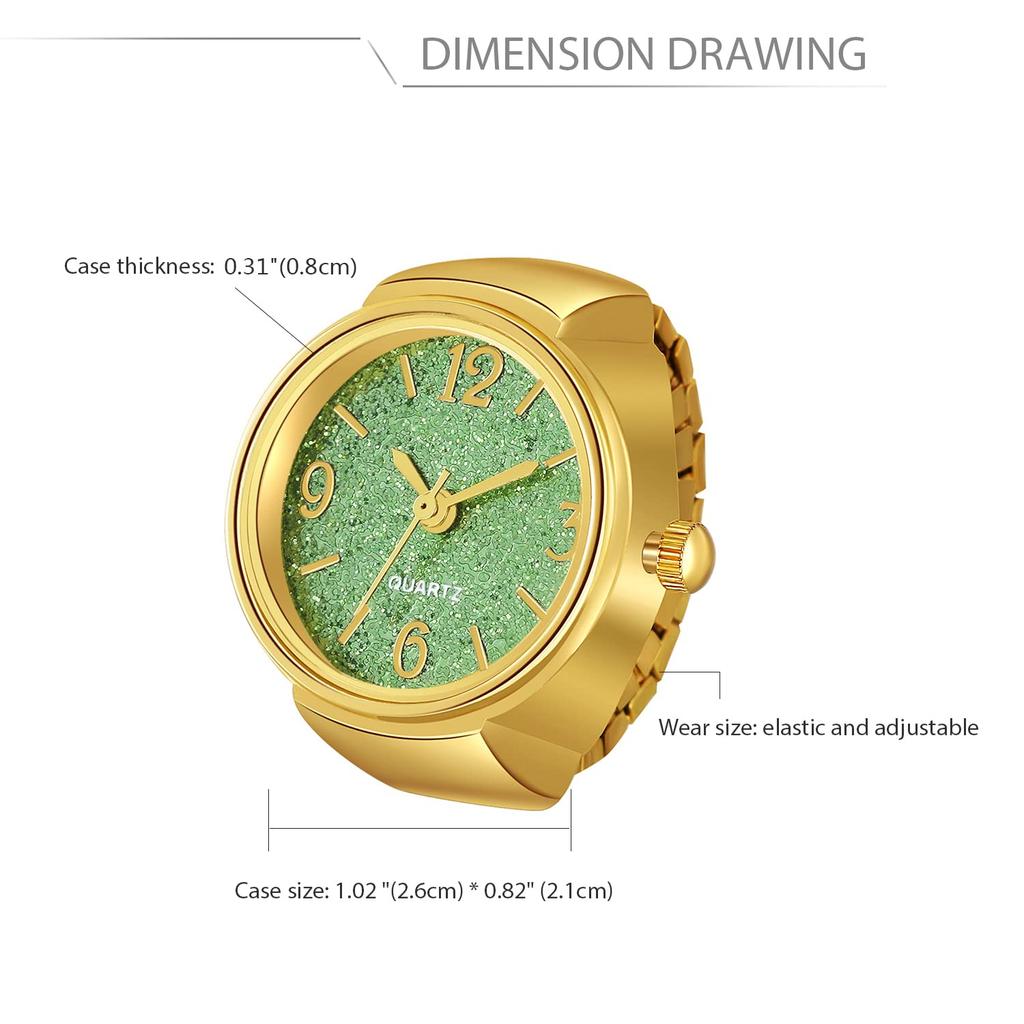 JEWELRYWE Ring Watch Antique Ring Watch white Valentine's Day Gift Ring Watch Free Size Waterproof Women Analog Gold Color Birthday Anniversary