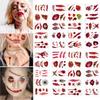 Fake Tatto Big Mouth Face Sticker Waterproof Halloween Horror Tattoo Stickers   Party Supplies