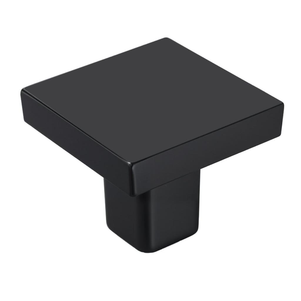 Cabinet Knobs, 10 Pack, 30 Mm Black Zinc Alloy Drawer Pulls & Door Handles, Square Kitchen Solid Knobs Dresser Handles, Cupboard Hardware with Screws