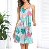 Women's Printed Sleeveless Shoulder Strap Workwear Sleepwear Dress