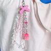 Acrylic Bows Keychain Pendant Multicolor Lace Ribbon Pendant Key Chain Fashionable Decoration for Phones Car Keys Bags