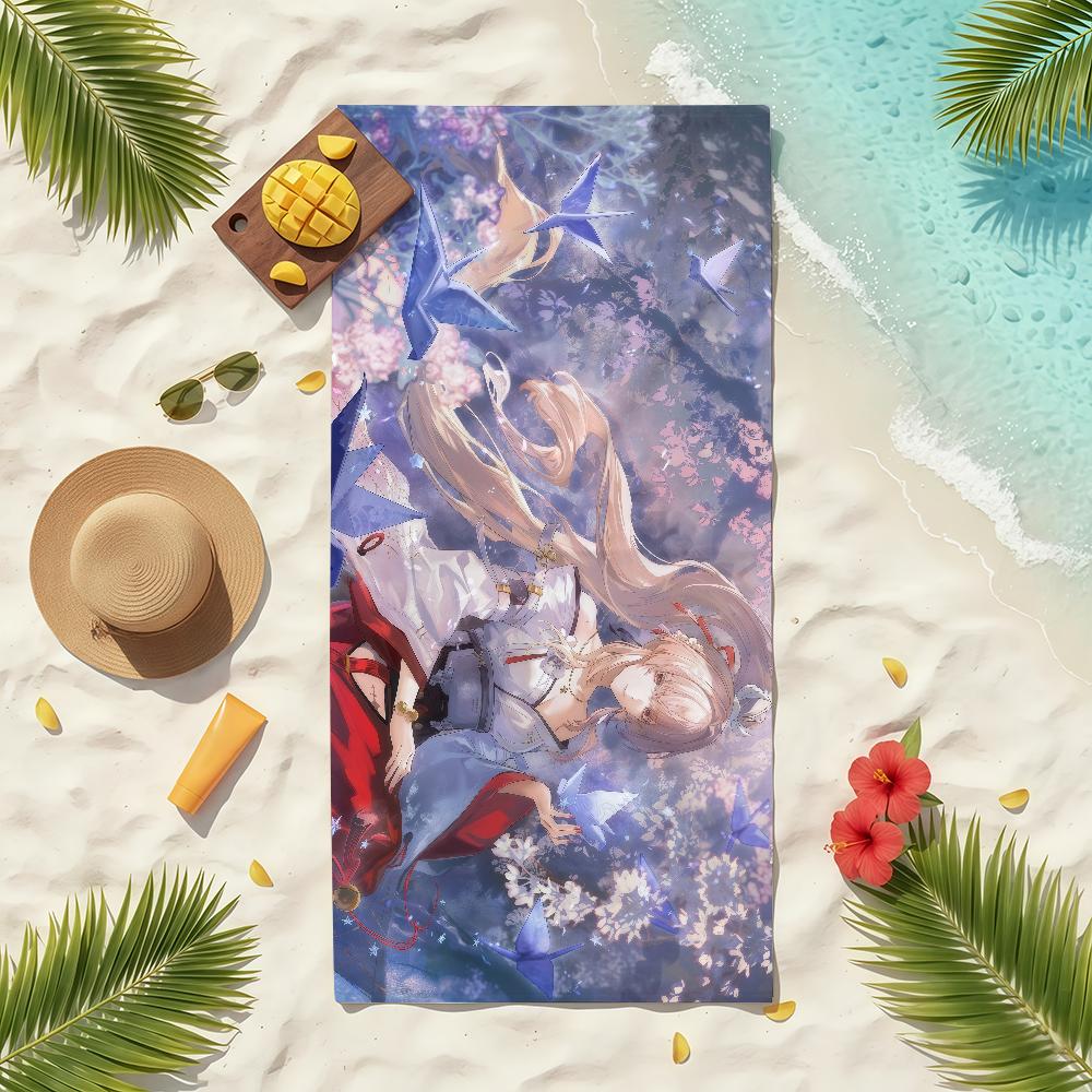 Wuthering Waves Hiyuki Towel Soft Pool Gift For Travel Gym Shower Camping Quick Dry Sports Beach Towels