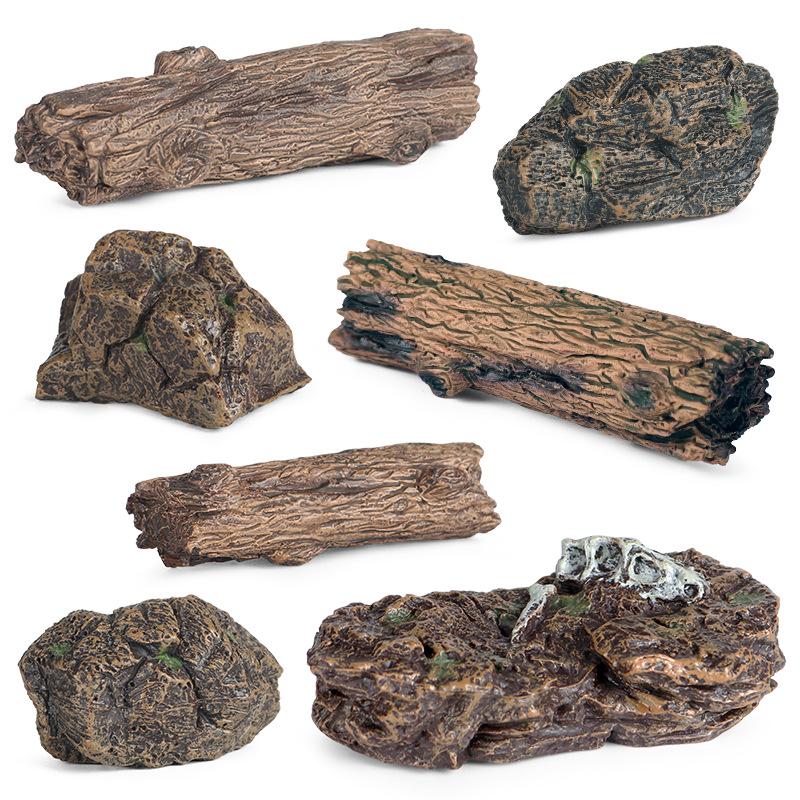 Cognitive Garden Bonsai & Rockery Model Set - Miniature Potted Trees, Stumps, and Stones for Landscaping and Scene Decor.